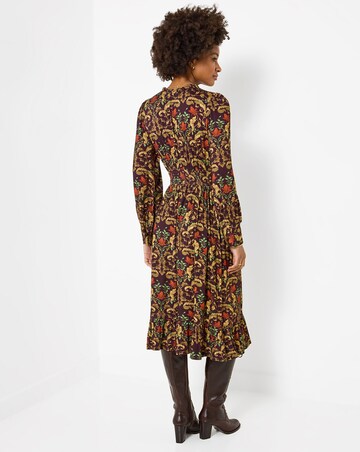 Joe Browns Elegant Leaves Long Sleeve Jersey Midi Dress