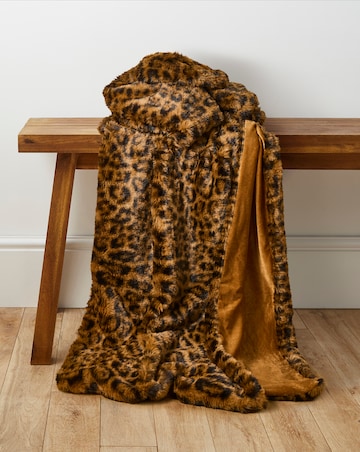 Leopard Print Faux Fur Throw