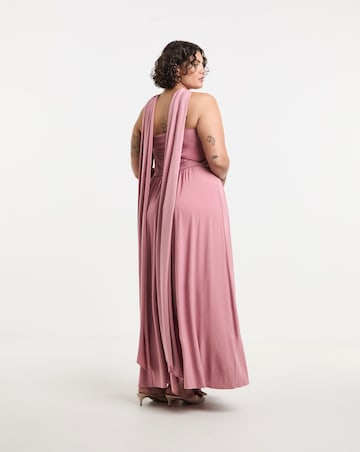 Pink Multi-Ways To Wear Maxi Bridesmaid Dress
