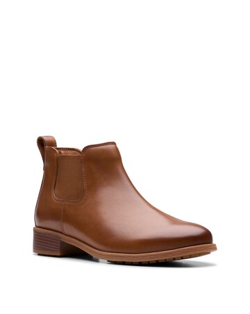 Clarks Leather Havisham Chelsea Ankle Boot - Wide Fit (E)