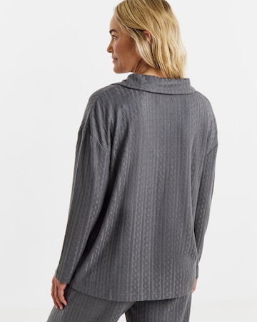 Slate Cable Collared Jumper