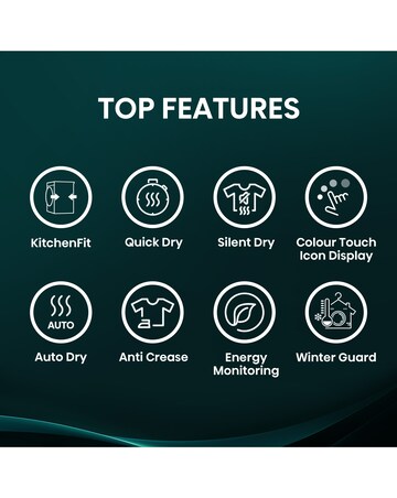 Hisense 3i 9kg KitchenFit Heat Pump Dryer Black