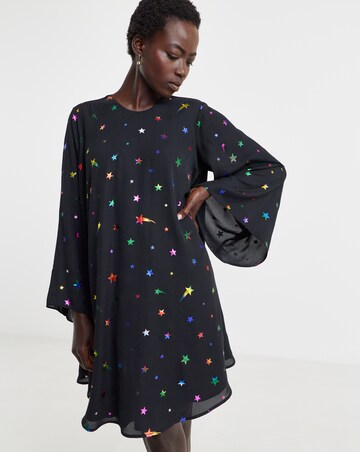 Twisted Wunder Sue Multi Star Foil Mini Chiffon Dress