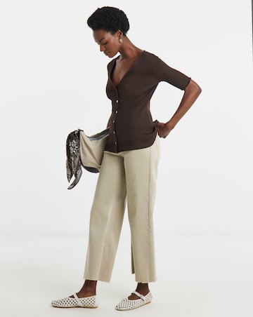Lettuce Trim Cotton Cardigan