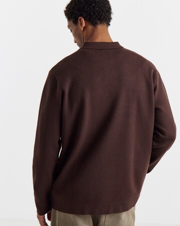 Slouch Knitted Long Sleeve Polo