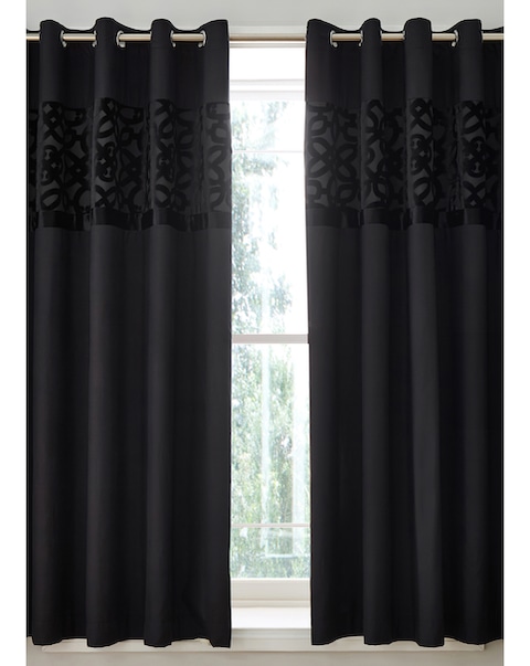 Catherine Lansfield Lattice Cut Velvet Curtains