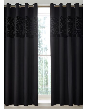 Catherine Lansfield Lattice Cut Velvet Curtains