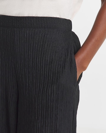 Black Textured Jersey Wide Leg Trouser