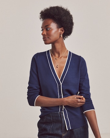 Anthology Navy Contrast Trim Cardigan