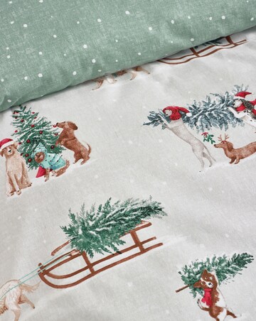 Catherine Lansfield Brushed Christmas Dogs Duvet Cover Set