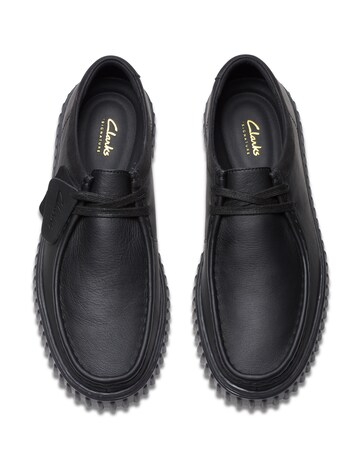 Clarks Torhill Lo Leather Shoe - Black