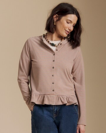 Julipa Peplum Stripe Jersey Cardigan