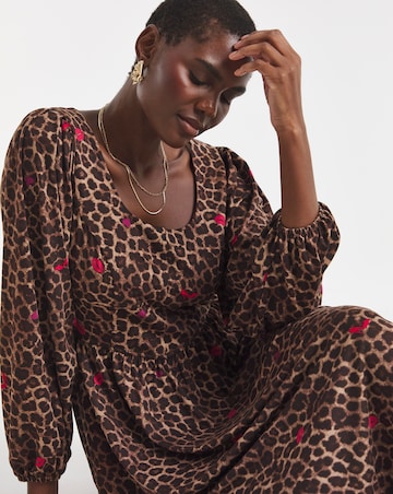 Leopard Print Corset Seam Dress