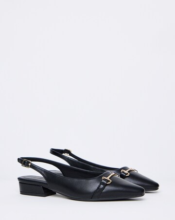Sylvia Flat Slingback Shoes With Trim Detail - Wide Fit (E)