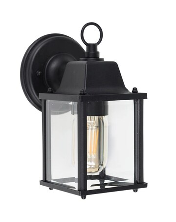 ValueLights Allgreave IP23 Black Outdoor Wall Light Lantern - Bulb Included
