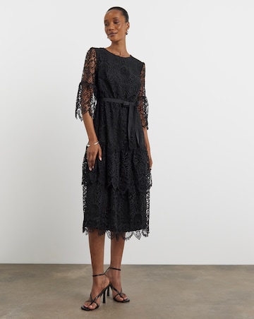 Joanna Hope Structured Lace Dress