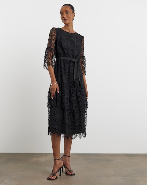 Joanna Hope Structured Lace Dress