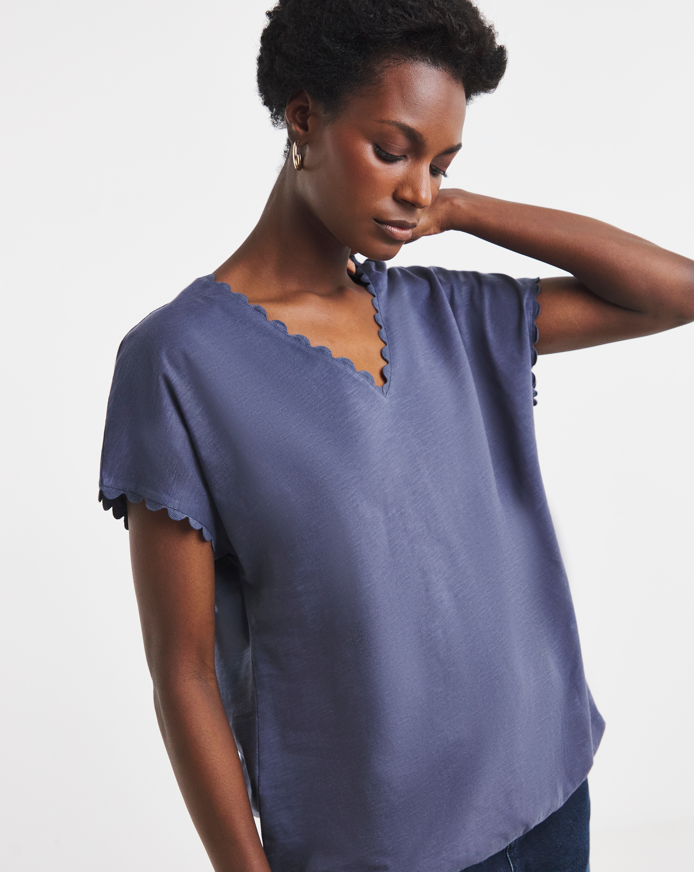 Textured V-Neck Top | Ambrose Wilson