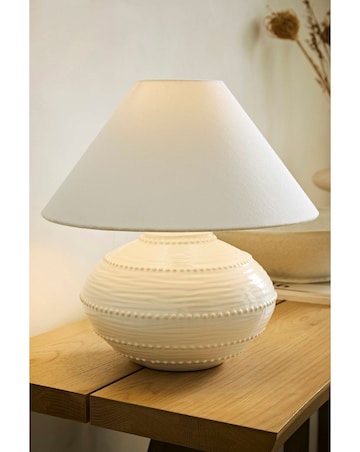 ValueLights Tibby Bobble Ceramic Table Lamp with Conical Shade