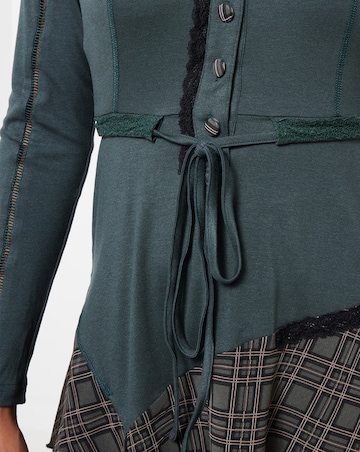 Joe Browns Checked Panel Tunic Top with Lace Detail
