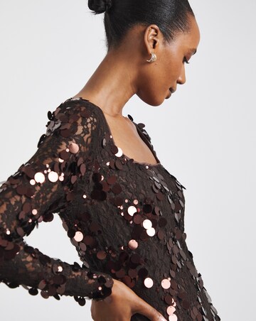 Joanna Hope Stretch Lace Sequin Dress