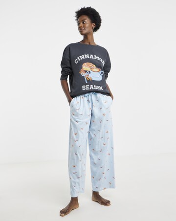 Pretty Secrets Cinnamon Season Graphic And Check Pyjama Set