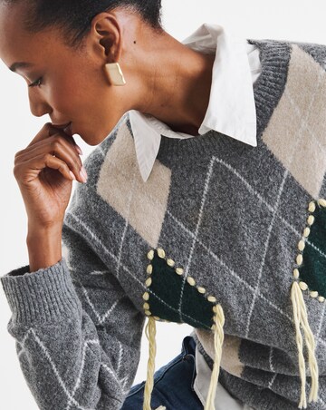 Loose Thread Argyle Jumper