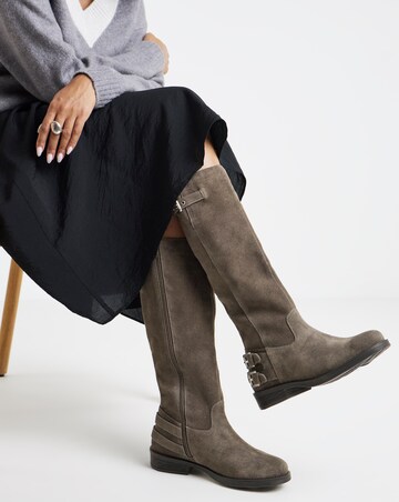Octavia Suede Straight Knee High Boots - Extra Wide Fit (EEE) & Super Curvy Calf