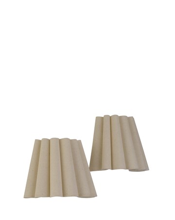 Viretta Pair of Pleated Rattan Rechargeable Wall Lights