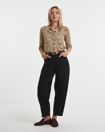 Animal Print Crew Neck Cardigan