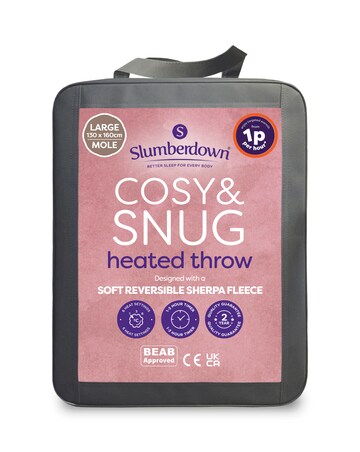 Slumberdown Cosy & Snug Sherpa Fleece Heated Throw