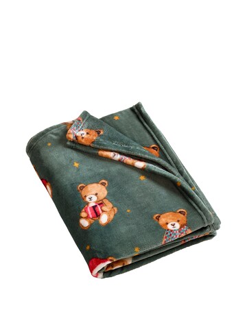 Catherine Lansfield Christmas Tartan Teddy Bears Throw