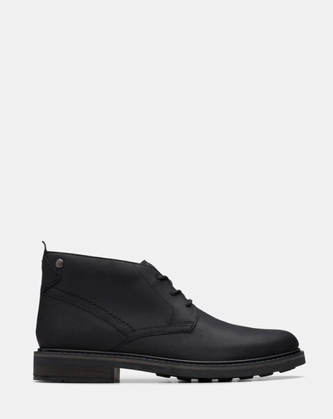 Clarks Newford Mid Leather Boot - Black