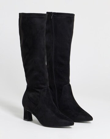 Shona Pointed Toe Knee High Sock Boots - Wide Fit (E) & Standard Calf