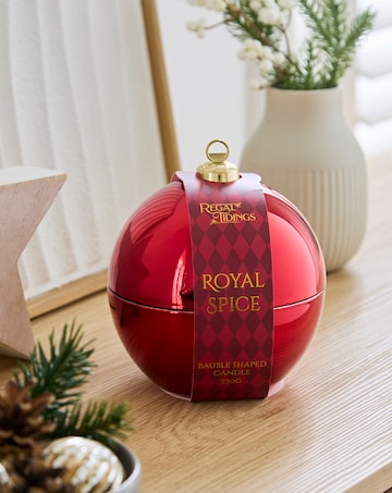 Mercury Red Glass Bauble Candle - Cinnamon Apple