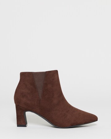 Katrina Block Heel Pointed Ankle Boots - Wide Fit (E)