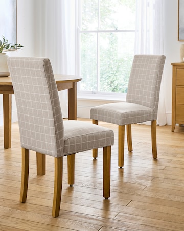 Ava Pair of Checked Dining Chairs