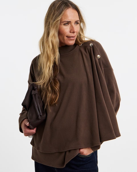 Mocha Soft Touch Cape Top