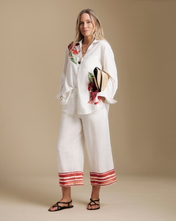 Julipa Cropped Printed Linen Trousers