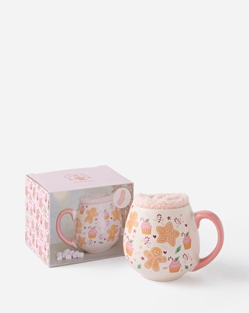 Sugarplum Bakery Print Ceramic Mug and Polyester Socks Set