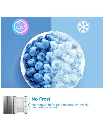 Midea Side-by-Side Fridge Freezer - Silver + Installation