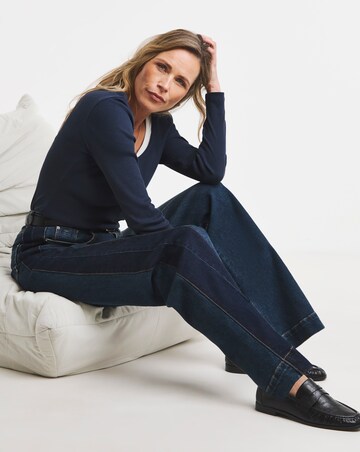 Authentic Side Stripe Wide Leg Jeans