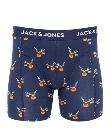 Jack & Jones Christmas Novelty 3 Pack Trunks - Navy Multi