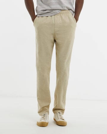 Linen Blend Straight Fit Trouser