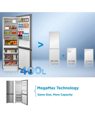 Midea Premium Combi Fridge Freezer - Inox + Installation