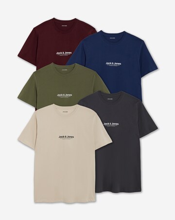 Jack & Jones Vesterbro 5 Pack Crew Neck T-Shirt