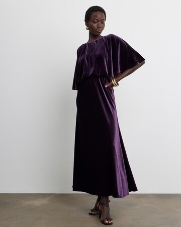 Joanna Hope Velour Cape Maxi Dress
