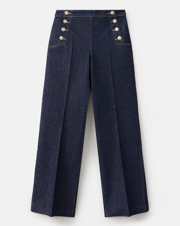 Mango Emily Wide Leg Jean with Side Buttons
