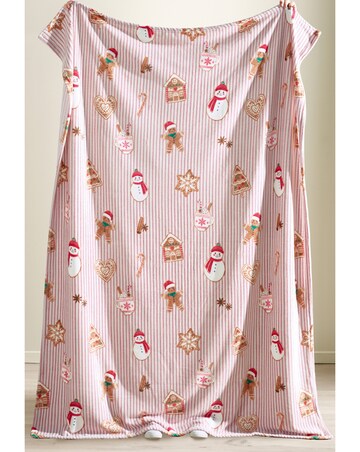 Catherine Lansfield Christmas Gingerbread Striped Throw
