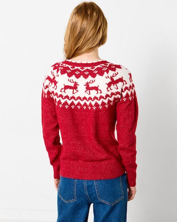 Joe Browns Retro Reindeer Fairisle Cardigan